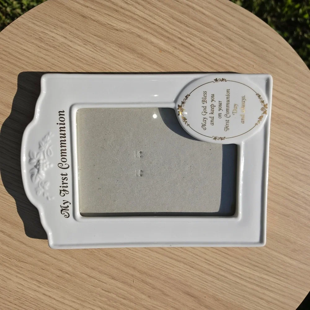Roman Inc My First Communion Porcelain Photo Frame White Gold Kathryn Fincher